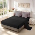 thumbnail image 3 of Manfei Retro Grid 7-Piece King Bedding,Classic Plaid King Bed in a Bag,Black Pink,Black Reversible, 3 of 7