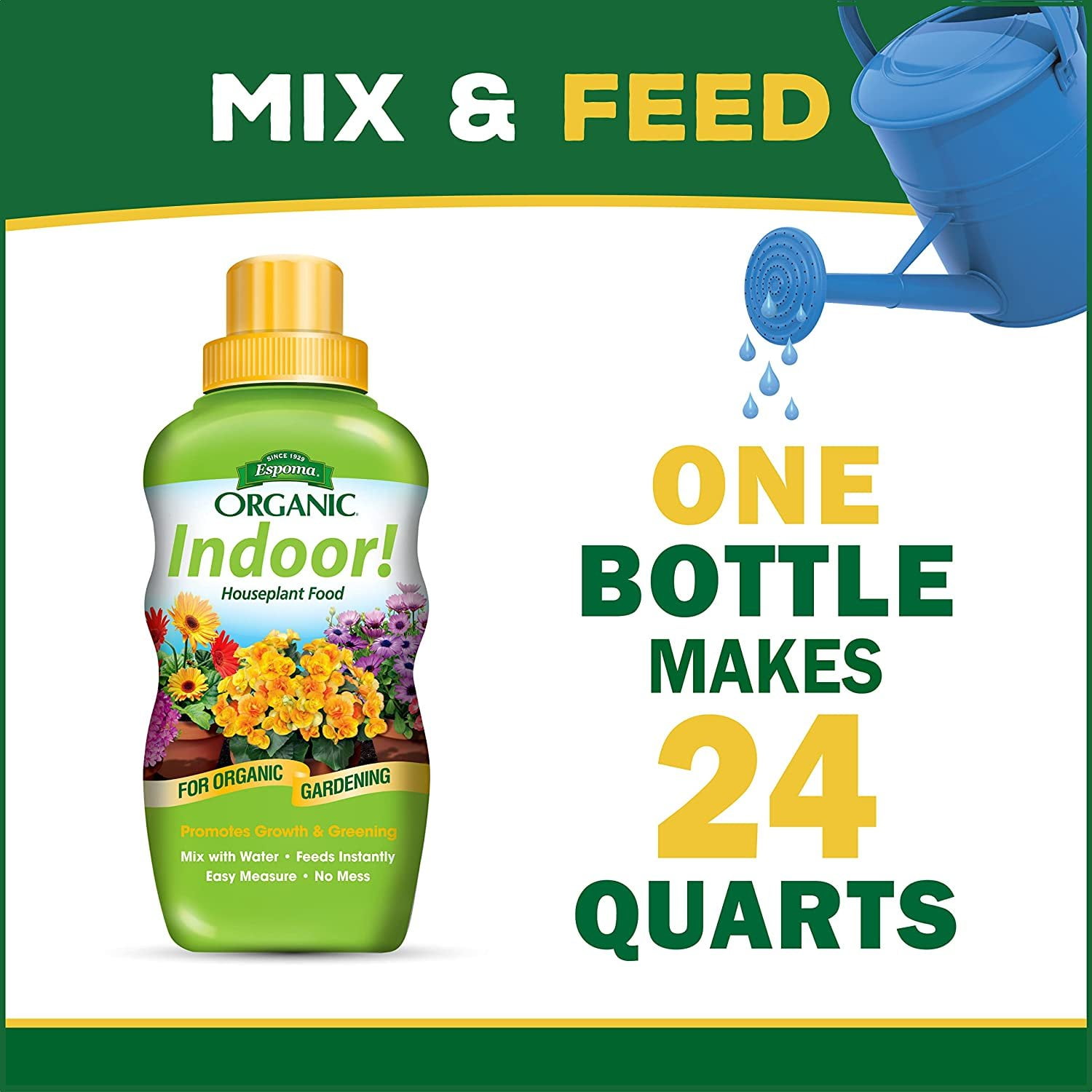 Espoma Organic Potting Soil Mix and Indoor Plant Food - For Houseplants - 4qt Bag, 8oz Bottle
