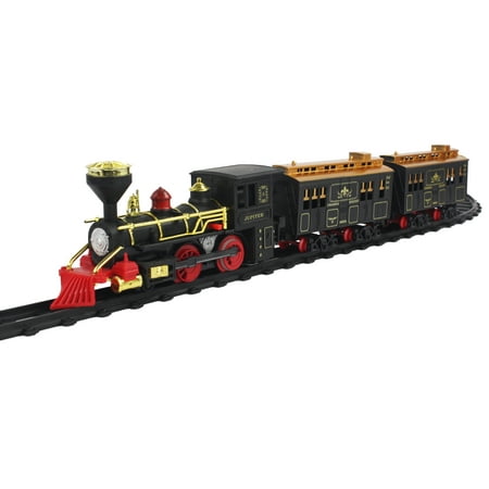 Classical Continental Express Toy Fast Forward Mode Train Set with Rails and 3 Train Cars with Train Sounds