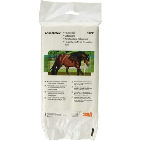 UPC: 0051115052774 | 3M 1395P Animalintex Horse Hoof Poultice Pad 8 x 16-in. – Quantity 1