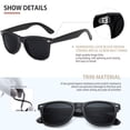 thumbnail image 2 of FEIDUSUN Gafas de sol polarizadas para hombre y mujer, gafas de sol retro negras para conducir, pesca, protección UV, 2 of 6