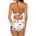 thumbnail image 3 of Sweet Sushi Pattern New Sexy Mesh Patchwork Swimwear One-Piece Swimsuit Female Monokini Bathing Suit Sushi Food Fish Pattern, 3 of 4
