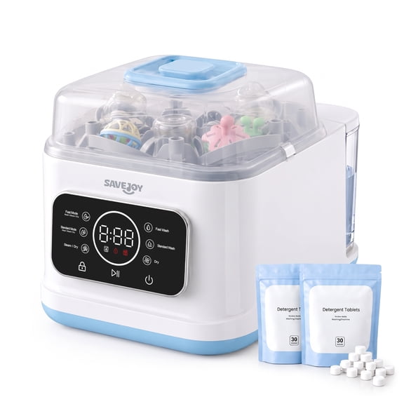 SaveJoy Baby Bottle Washer Sterilizer & Dryer, Automatic Bottle Cleaning Machine, Large Capacity, 72H Storage