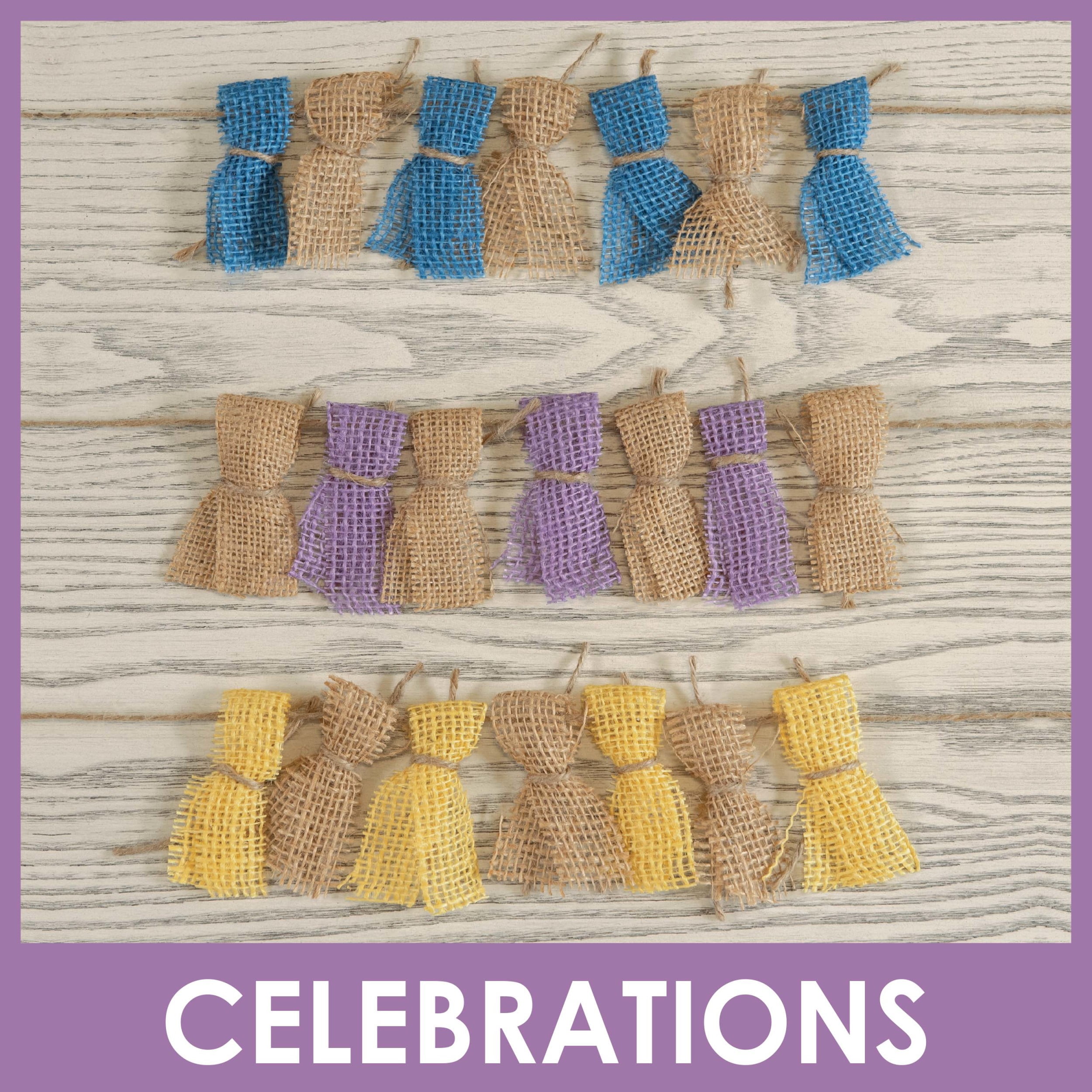 Allen Company Precut Natural Jute Burlap, Finished Edges, 46"W X 1-Yard, Lavender