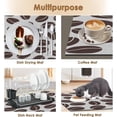 thumbnail image 2 of Coffee Mat for Countertops, Coffee Beans Modern Grey Dish Drying Mat 2 Pcs for Kitchen Coffee Bar Accessories, Coffee Maker Espresso Machine Dish Rack Hide Stain Rubber Backed 12x19In, 2 of 6