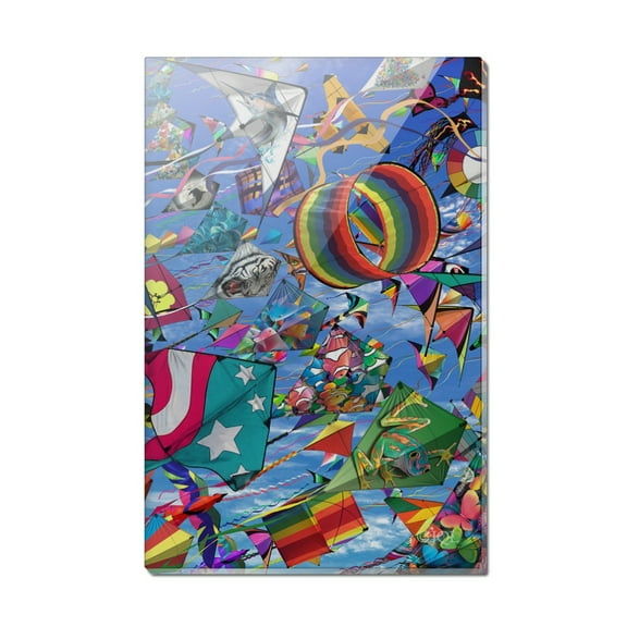 Kites Flying Riding The Wind Rectangle Acrylic Fridge Refrigerator Magnet