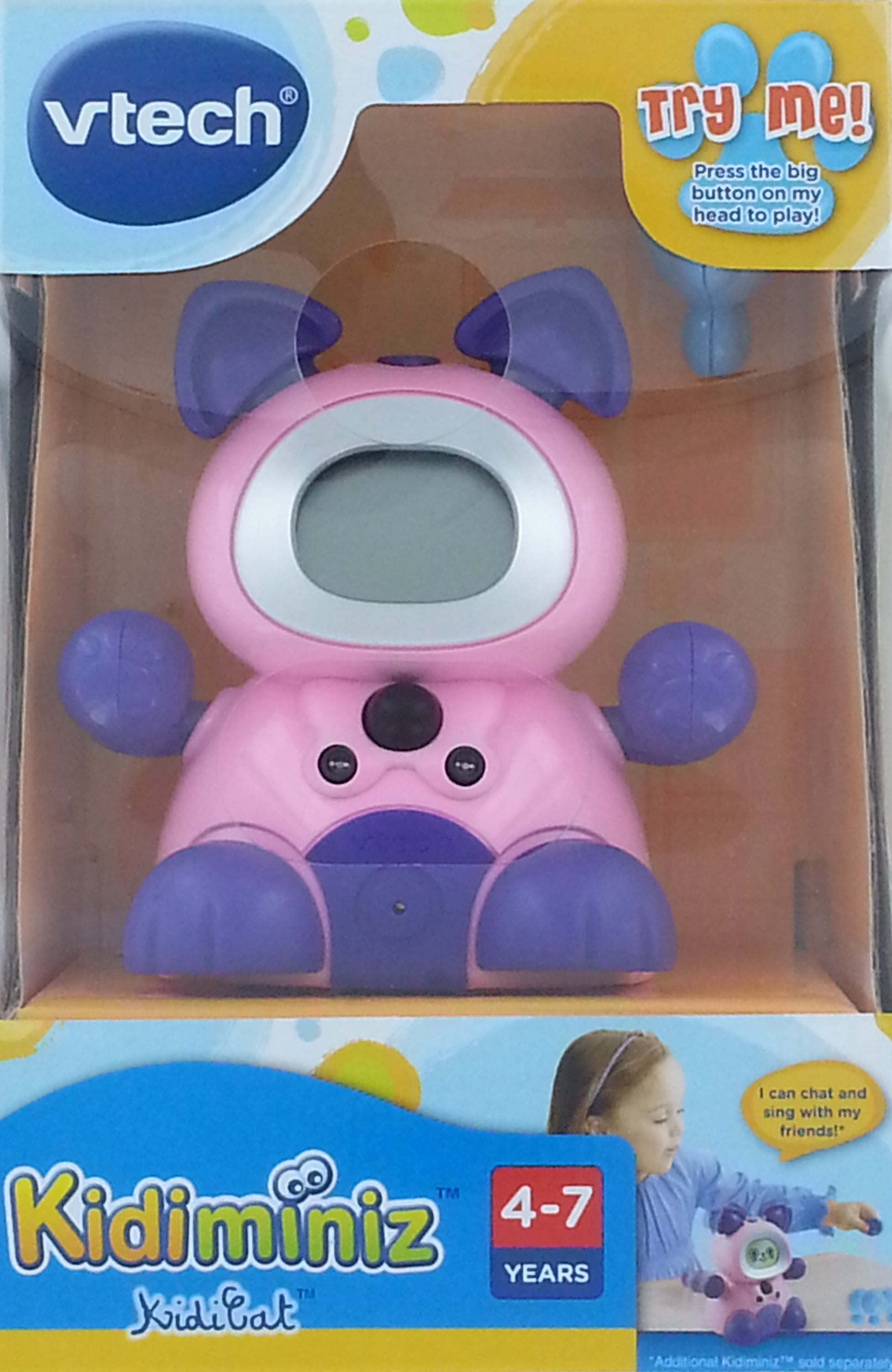 Vtech Kidiminiz Kidicat Interactive Pet Cat Pink Kitten Walmart Com Walmart Com