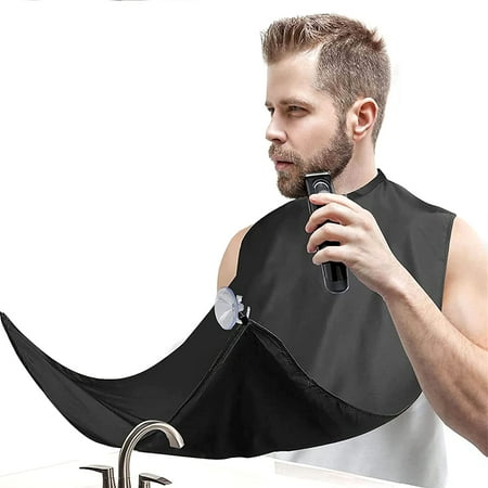 

Gifts for him Beard Bib Apron Beard Catcher with 4 Suction Cups Gifts for Husband boyfriend lover Fathers day/Birthday/Anniversary/Christmas Stocking Stuffers-Black