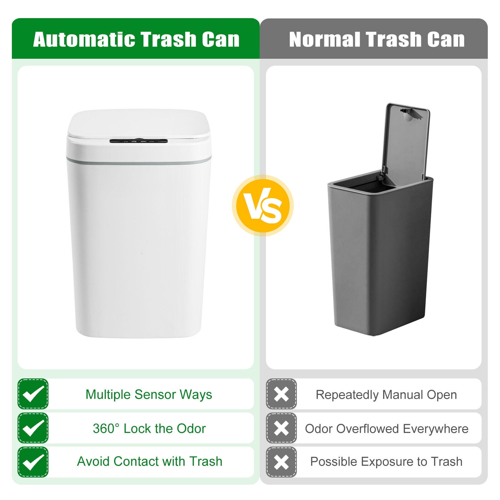 4.22 Gallon Trash Can Touchless Automatic Motion Sensor Smart Trash Can Bathroom
