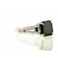 thumbnail image 6 of Black Diamond Split Shank Engagement Ring Radiant Shape 14K White Gold 3.76 TCW, 6 of 10