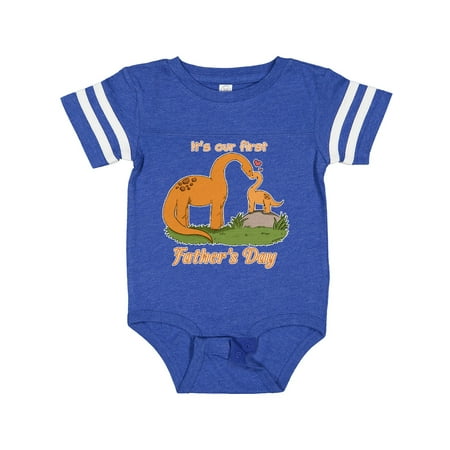 

Inktastic It s Our 1st Father s Day Brontosaurus Family Gift Baby Boy or Baby Girl Bodysuit