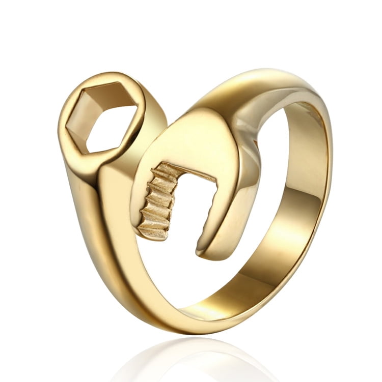 YAZI Jewelers Stainless Steel Wrench Style Biker Ring