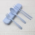thumbnail image 1 of Chopsticks Spoon Fork,Wheat Stalk Cutlery Set Tableware Set Wheat Stalk Cutlery Set Sturdy Construction, 1 of 14