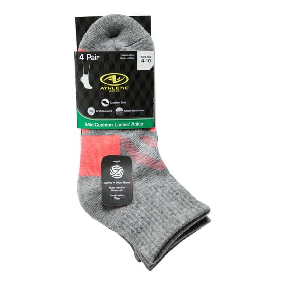 Athletic Works Athletic Works Women's Wool Midcushion Ankle Socks, 4