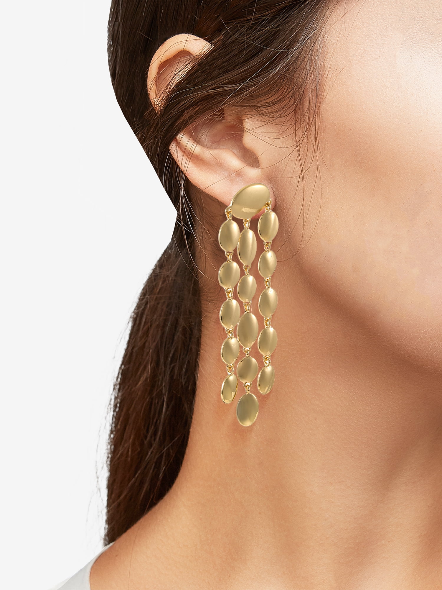 Time and Tru Goldtone Beaded Drop Earrings, 1 Pair