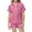 A-Hot Pink, variant on Teen Girls Silk Pajamas Set Dinosaur Printed Button Down Solid Tops T Shirt Shorts 2PCS Summer Toddler Girl Sleepwear Girls Pajamas Size 10-12