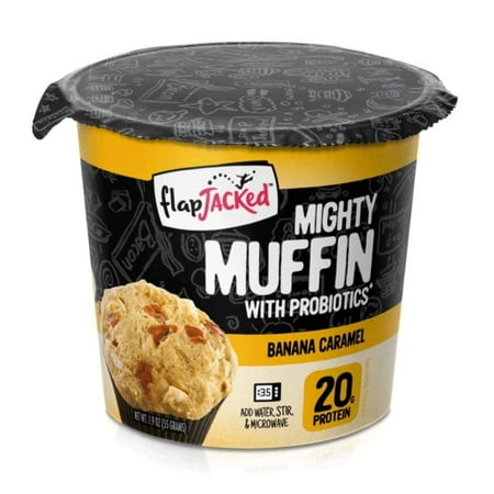 Banana Nut Muffin - FlapJacked Mighty Muffin Banana Caramel Microwavable Muffin Cup, 1.94 oz