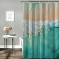 thumbnail image 2 of Orinice Beach Shower Curtain Sea Waves Coastal Ocean Beach Seaside Scene Fabric Bathroom Decor Set with Hooks 69x72, 2 of 7