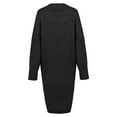 thumbnail image 5 of VISALY Long Cardigans Long Sleeve Cardigan Knitting Coat Large Size Mid Long Plain Casual Jacket Sweaters Elegant Fashion Cotton Autumn Winter Open Front Cardigan Chunky Cardigan Sweaters Black L, 5 of 9
