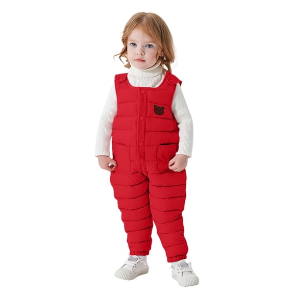 Mercatoo Toddler Kids Snow Bib Overalls Waterproof Thicken Windproof Water Ski PantsBaby Boys Girls Winter Warm Down Long Pants Thick Ski Romper
