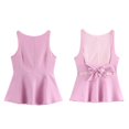 thumbnail image 3 of Bow- Tie Backless Tank Top Sleeveless Waisted Skirt Style Women'S Top Pink L, 3 of 9