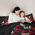 thumbnail image 5 of Manfei Hockey Sport Bedding Comforter Set,Boys Ball Game Twin Comforter Sets,White Red Black Bedding Set For Kids Boys,Super Cozy Room Decorative Reversible,2 Pieces, 5 of 8