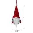thumbnail image 4 of Northlight Tiny Striped Santa Gnome with Plush Hat Christmas Ornament - 6" - Gray and Red, 4 of 4