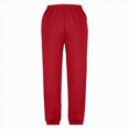 thumbnail image 5 of kpoplk Girls' Athletic Sweatpants Cute Baggy Jogger Pants with Drawstring and Pockets for Teen Girls(Red,11-12 Y), 5 of 5