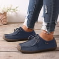 thumbnail image 5 of Women’s Suede Lace Up Loafers, Lightweigh Casual Style Casual Boat Shoes, Slip On Comfort Walking Flats Dark Blue-Q 8.5(42), 5 of 7