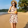 thumbnail image 3 of KLL Mushrooms and Lady Bugs Pattern Womens Summer Dresses 2025,Loose Round Neck Sleeveless Sundresses Tank Dresses with Pockets, 3 of 7