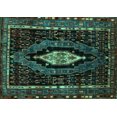 thumbnail image 1 of Ahgly Company Machine Washable Indoor Rectangle Persian Turquoise Blue Traditional Area Rugs, 2' x 4', 1 of 4