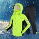thumbnail image 3 of Conjunto de pantalones y chubasquero para ciclismo para mujer y hombre, impermeable, ligero, reflectante, para motocicleta, cortavientos, chaqueta, pantalones con máscara, gorra y bolsillo, 3 of 7