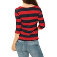 thumbnail image 3 of Dde San Patricio Camisecon mangas de codo pamujer Camisebásiinformal con cuello de barco y corte ajustado Rojo azul XS, 3 of 6