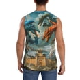 thumbnail image 4 of Balery Red Blue Dragon Battle Epic Camisetas sin mangas para hombre, absorbe la humedad y protege contra el mal olor.-X-Large, 4 of 7