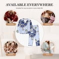 thumbnail image 7 of Gukieu Turtle with Blue Stones Print Women's Long Sleeve Pajama Set, Button Top Elastic Pocket Pajama Pants Two Piece Set Home Wear-X-Large, 7 of 7