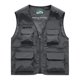 thumbnail image 2 of V Cuello Tanque, Chaqueta de Trabajo sin Mangas Sólida con Cremallera Y Bolsillos Múltiples, Abrigo de Lana de Moda para Hombres, 2 of 3