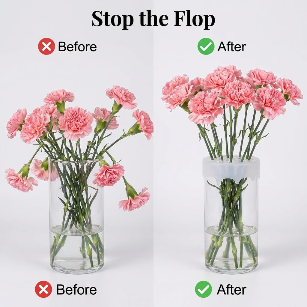 Silicone Flower Arrangement Grid, 2026 Flexible Floral Stem Holder for Vases – Waterproof Reusable Flower Frog for Easy DIY Bouquets(6PCS)