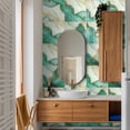 thumbnail image 5 of DEWOO 10pcs Peel and Stick Backsplash Wall Tile, Waterproof Peel and Stick Marble Wall Tiles, Self-Adhesive Panels for Bathroom, Kitchen, and Living Room (Green Gold Marble,12"×12"), 5 of 13