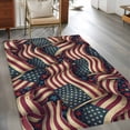 thumbnail image 2 of Area Rugs 2.7'x5', Independence Day Carpet for Living Room Bedroom Dining Room, Red Blue USA Flag Retro Patriotic Stars Stripes Throw Kitchen Rugs Non Slip Washable Rectangle Indoor Outdoor Rugs, 2 of 8
