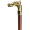 Harvy Canes - Solid Brass Cast Horse Head - Walking Cane - 36" - Brass/Walnut