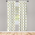 thumbnail image 2 of Ambesonne Turtle 4-Panel Curtains, Repeated Animal on Wheels, 56"x95", Yellow Green and Blue, 2 of 4