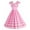Pink, variant on Sngxgn Women's Summer Long Sleeve Dress Crewneck Lace Flowy Tiered Midi Dresses(Hot Pink,S)
