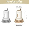 thumbnail image 3 of 2-in-1 Dish Brush with Detergent Dispenser - Kitchen Sink Brush for Pots, Pans & Dishes, Ergonomic Handle, Dense Bristles, Space-Saving Hanging Design, Easy Squeeze Liquid Storage Clearance Sales, 3 of 7