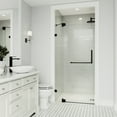 thumbnail image 2 of VIGO Pirouette 30 to 36 in. x 72 in. Frameless Pivot Shower Door in Matte Black with Clear Glass and Handle, 2 of 7