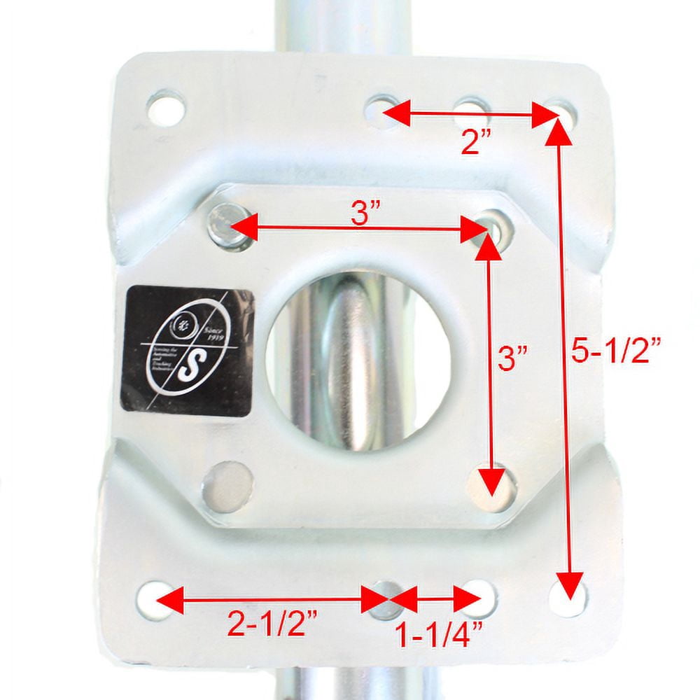 1,200 lbs. capacity RAM sidewind bolt-on swivel trailer jack zinc coated with 6" caster.