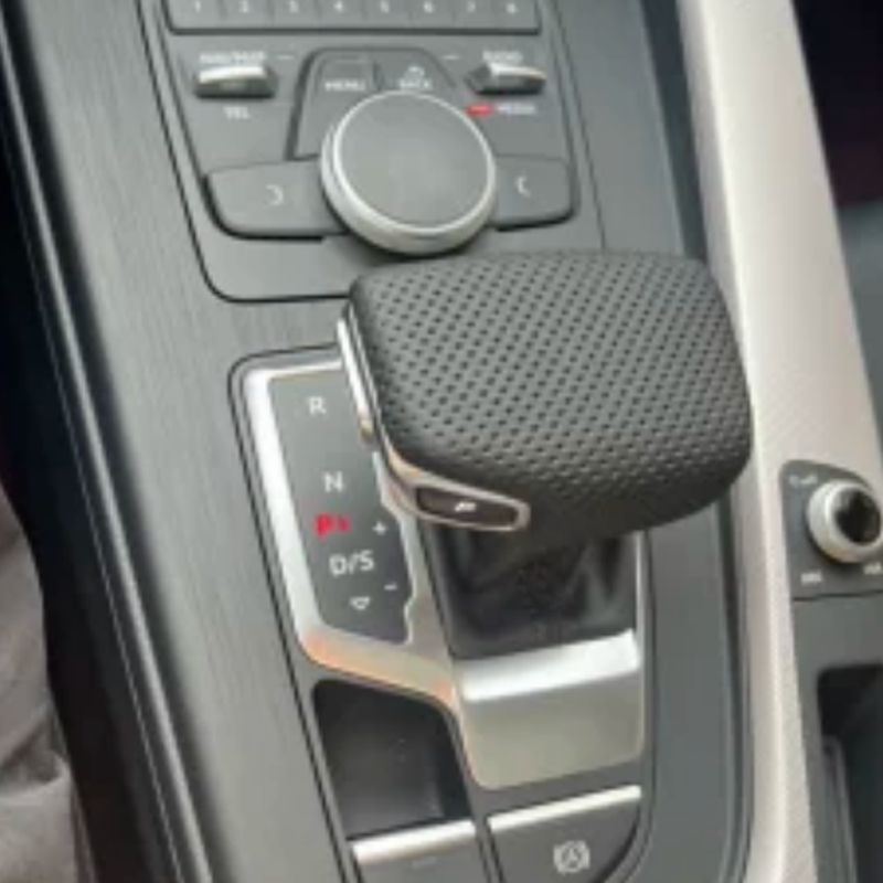 For Audi A4 B9 A5 Q7 Q5 16-19 Left Hand Drive Handball Lever Cover Black Perforated Leather Selector Handle Gear Shift Knob