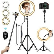 10" LED Ring Light w/Selfie Stick & Tripod Stand Kit for Phone Video Live Stream