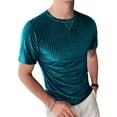 thumbnail image 6 of INCERUN Men's Summer Casual Short Sleeve Pleuche Crew Neck Tee Tops T-shirts, 6 of 11