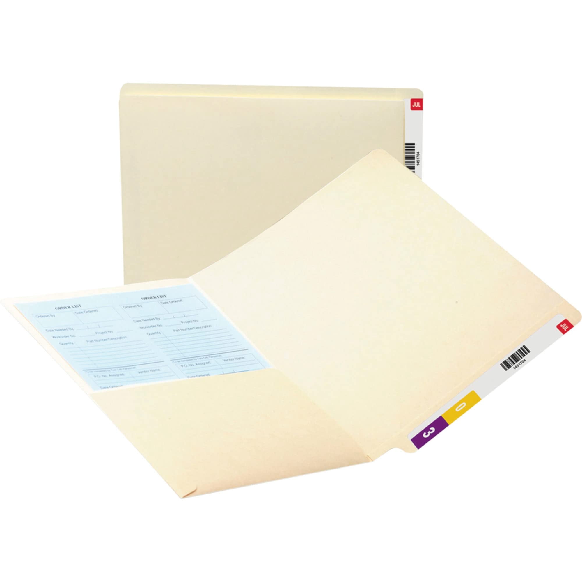 Smead® Manila End-Tab Pocket Folders, Straight Cut, Letter Size, Pack Of 50