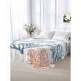 thumbnail image 6 of Coral Coastal Flat Sheets Only California King Size, Soft Breathable Bed Top Sheets for Mattress, Summer Beach Starfish Nautical Shell Luxury Bedding Flat Sheets for Home Hotel Bedroom Bed Protection, 6 of 9